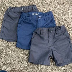 2T Cat and Jack dry fit shorts. 2 gray and 1 blue pair.